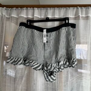 PINK Victoria's Secret Green and White Striped Pajama Shorts